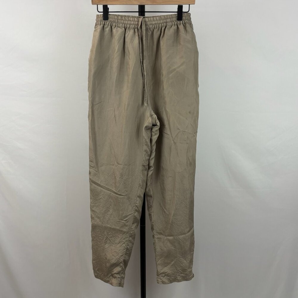VTG Mureli Silk Drawstring Joggers Beige Size S